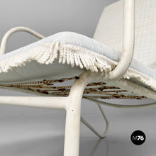 Carica l&#39;immagine nel visualizzatore di Gallery, Iron outdoor armchairs in white and azure, 1960s
