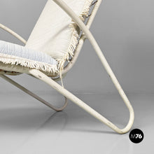 Carica l&#39;immagine nel visualizzatore di Gallery, Iron outdoor armchairs in white and azure, 1960s
