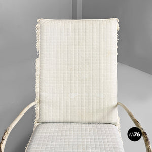 Iron outdoor armchairs in white and azure, 1960s