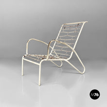 Carica l&#39;immagine nel visualizzatore di Gallery, Iron outdoor armchairs in white and azure, 1960s
