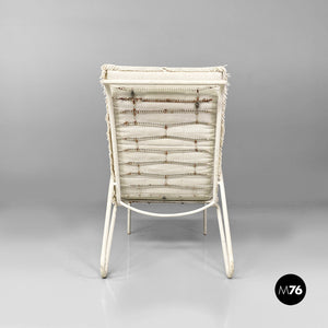 Iron outdoor armchairs in white and azure, 1960s