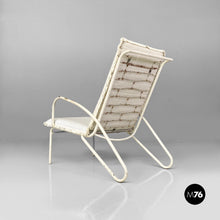 Carica l&#39;immagine nel visualizzatore di Gallery, Iron outdoor armchairs in white and azure, 1960s
