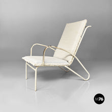 Carica l&#39;immagine nel visualizzatore di Gallery, Iron outdoor armchairs in white and azure, 1960s
