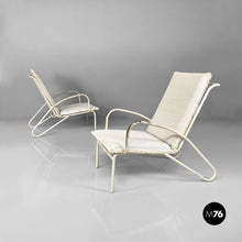 Carica l&#39;immagine nel visualizzatore di Gallery, Iron outdoor armchairs in white and azure, 1960s

