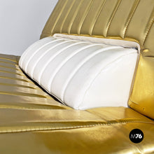 Load image into Gallery viewer, Gold and white Libro armchair by Gianni Pareschi and Umberto Orsini of DAM Group for Busnelli, 2000s
