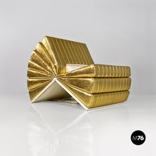 将图片加载到图库查看器，Gold and white Libro armchair by Gianni Pareschi and Umberto Orsini of DAM Group for Busnelli, 2000s
