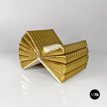 Load image into Gallery viewer, Gold and white Libro armchair by Gianni Pareschi and Umberto Orsini of DAM Group for Busnelli, 2000s
