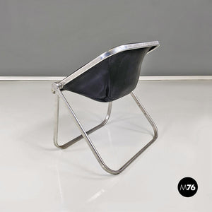 Steel and leather Plona armchair by Giancarlo Piretti for Anonima Castelli, 1970s