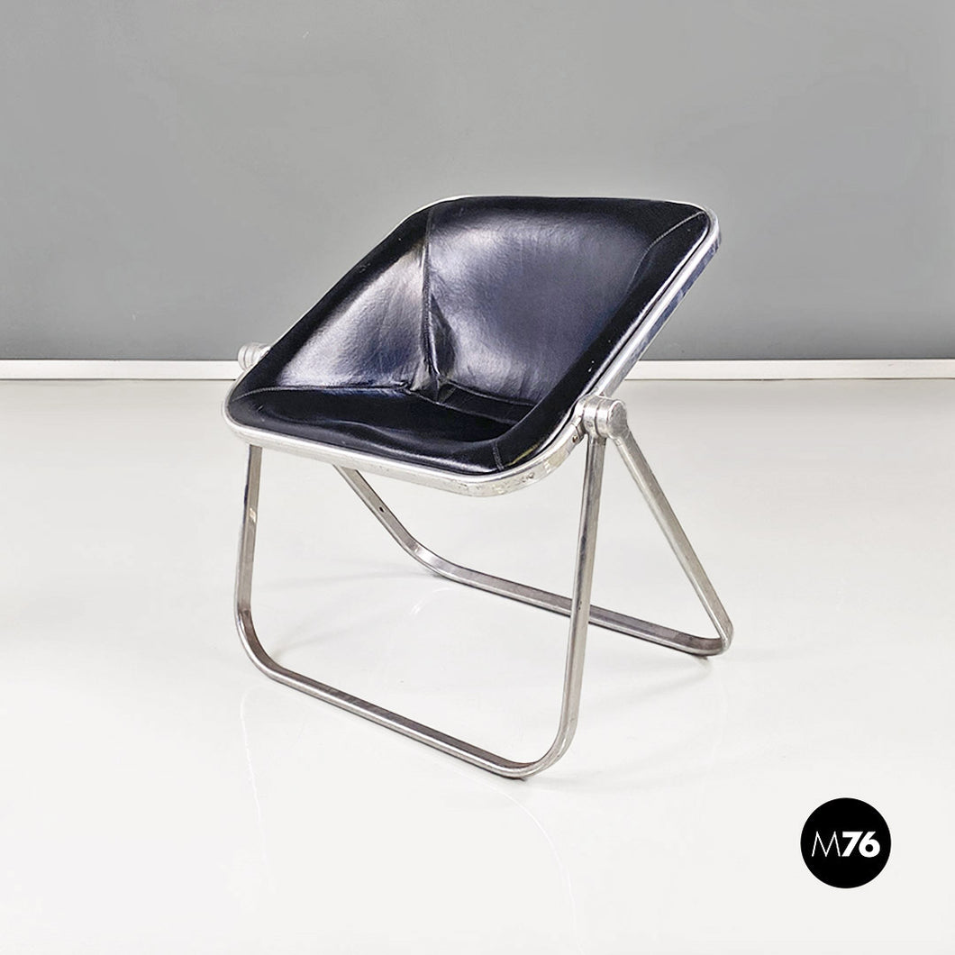 Steel and leather Plona armchair by Giancarlo Piretti for Anonima Castelli, 1970s