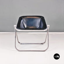 将图片加载到图库查看器，Steel and leather Plona armchair by Giancarlo Piretti for Anonima Castelli, 1970s
