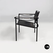 将图片加载到图库查看器，Black leather and metal Spaghetti armchair by Giandomenico Belotti for Alias, 1980s
