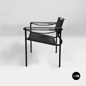 Black leather and metal Spaghetti armchair by Giandomenico Belotti for Alias, 1980s