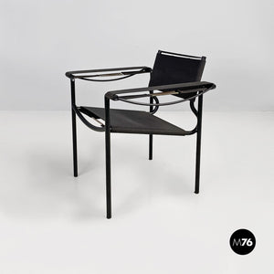 Black leather and metal Spaghetti armchair by Giandomenico Belotti for Alias, 1980s