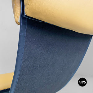 Armchair in chromed steel and leather, 1970s