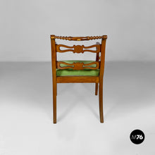 将图片加载到图库查看器，Armchairs in green fabric and wood, 1930s
