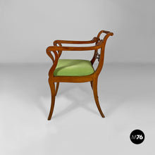 将图片加载到图库查看器，Armchairs in green fabric and wood, 1930s
