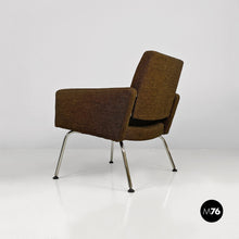 Load image into Gallery viewer, Original brown fabric and steel armchairs Kay Korbing for Godtfred, 1960s
