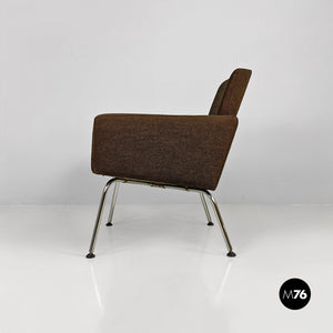 Original brown fabric and steel armchairs Kay Korbing for Godtfred, 1960s