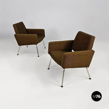 Load image into Gallery viewer, Original brown fabric and steel armchairs Kay Korbing for Godtfred, 1960s
