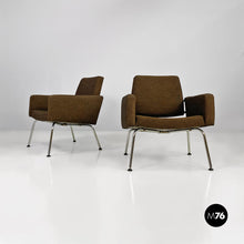 Load image into Gallery viewer, Original brown fabric and steel armchairs Kay Korbing for Godtfred, 1960s
