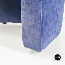 将图片加载到图库查看器，Blue velvet tub armchairs, 1970s
