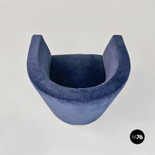 Load image into Gallery viewer, Blue velvet tub armchairs, 1970s
