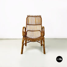 Load image into Gallery viewer, Curved lines rattan armchairs, 1960s
