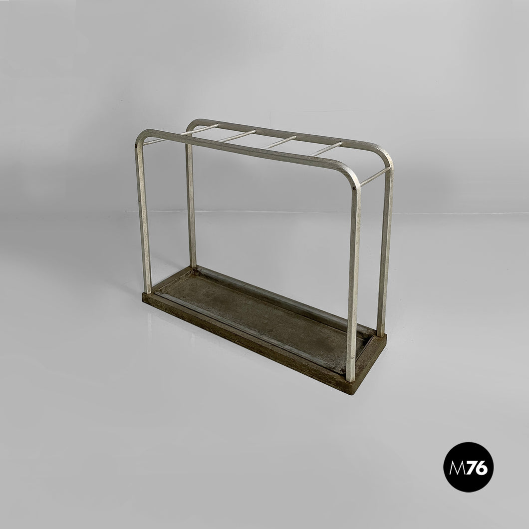 Umbrella stand in iron and aluminum, 1950s