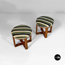 画像をギャラリービューアに読み込む, Stools in fabric and wood, 1930s
