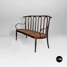 Charger l'image dans la galerie, Wood and Vienna straw bench, 1970s
