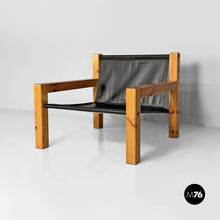 Carica l'immagine nel visualizzatore di Gallery, Wood and leather armchairs by Silvano Passi, 1970s

