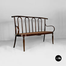 Charger l'image dans la galerie, Wood and Vienna straw bench, 1970s
