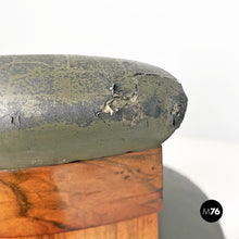 Load image into Gallery viewer, Wood and green faux leather chairs, 1930s.
