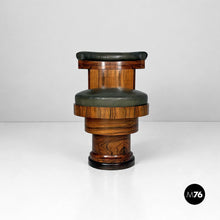 Load image into Gallery viewer, Wood and green faux leather chairs, 1930s.
