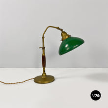 Charger l&#39;image dans la galerie, Ministerial table lamp in wood and metal, 1920s
