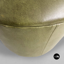 Charger l'image dans la galerie, Green faux leather pouf, 1970s
