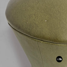 Charger l'image dans la galerie, Green faux leather pouf, 1970s
