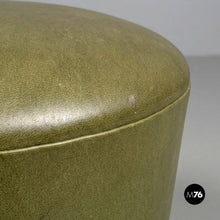 Charger l'image dans la galerie, Green faux leather pouf, 1970s
