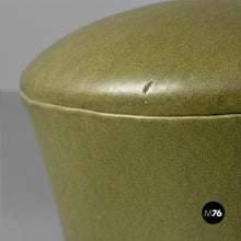 Charger l'image dans la galerie, Green faux leather pouf, 1970s
