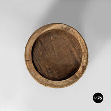 Carica l'immagine nel visualizzatore di Gallery, Yellow velvet and wood pouf, 1930s
