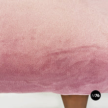 Load image into Gallery viewer, Pink velvet and wood footstool or pouf, 1960s
