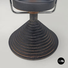 Load image into Gallery viewer, Round umbrella stand by Origlia in cast iron and wood, 1980s
