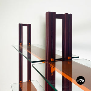 Metal and glass Caos San bookcase by Antonia Astori for Driade, 1990s