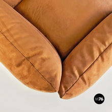 将图片加载到图库查看器，Brown suede Marenco armchair by Mario Marenco for Arflex, 1970s
