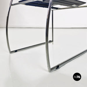 Black and chromed metal Quinta 605 chair by Mario Botta for Alias, 1980s