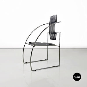 Black and chromed metal Quinta 605 chair by Mario Botta for Alias, 1980s