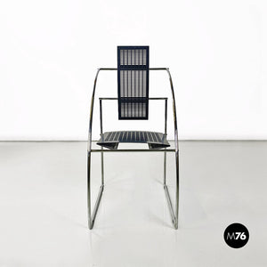 Black and chromed metal Quinta 605 chair by Mario Botta for Alias, 1980s