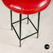 将图片加载到图库查看器，Metal high stools with colored seat, 1960s
