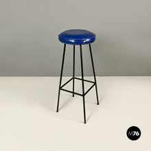 将图片加载到图库查看器，Metal high stools with colored seat, 1960s
