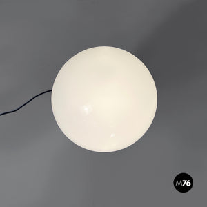Black metal floor lamp with glass sphere, 1970s
